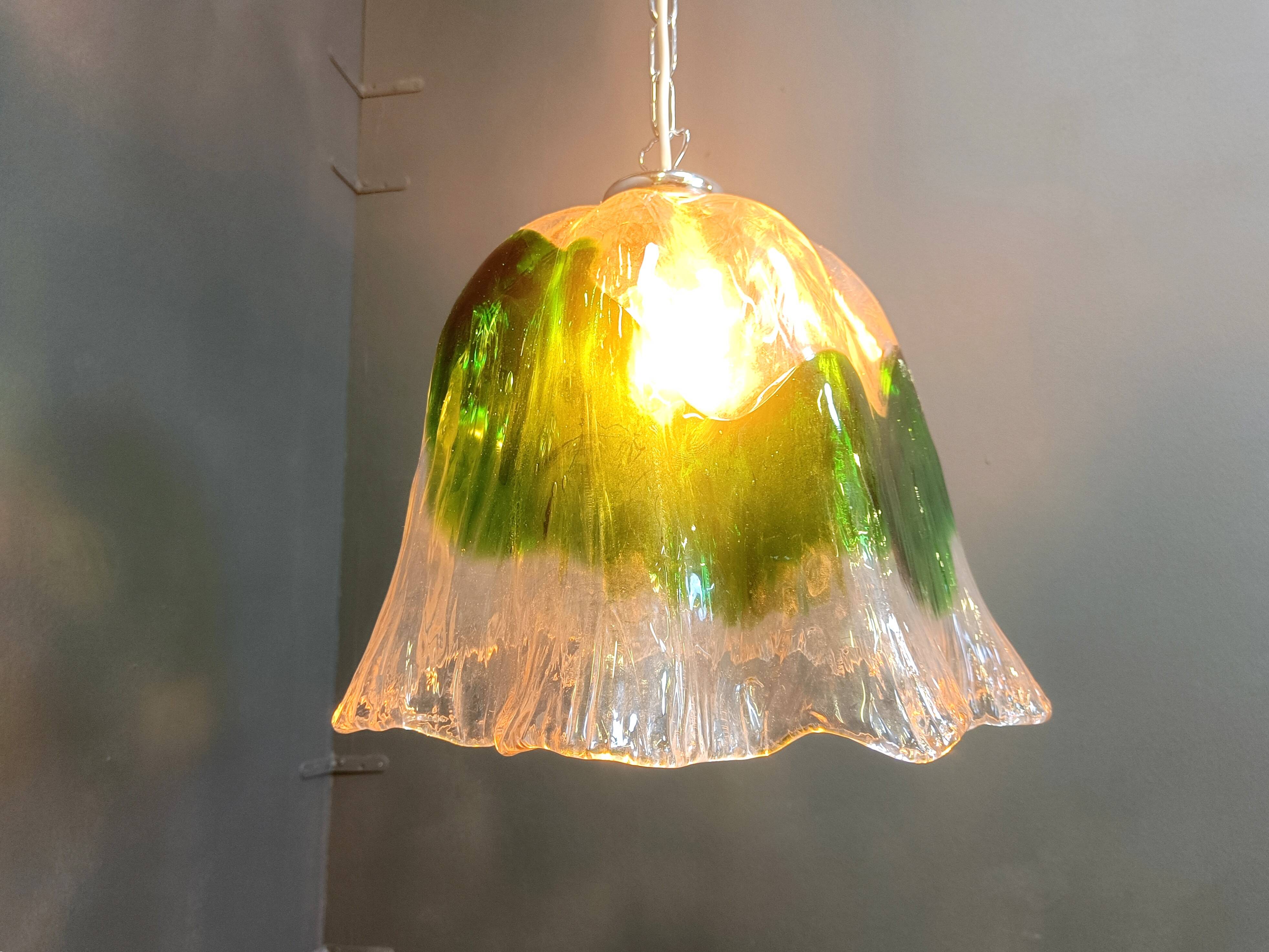 Vintage murano glass pendant light, for Mazzega, 1960s