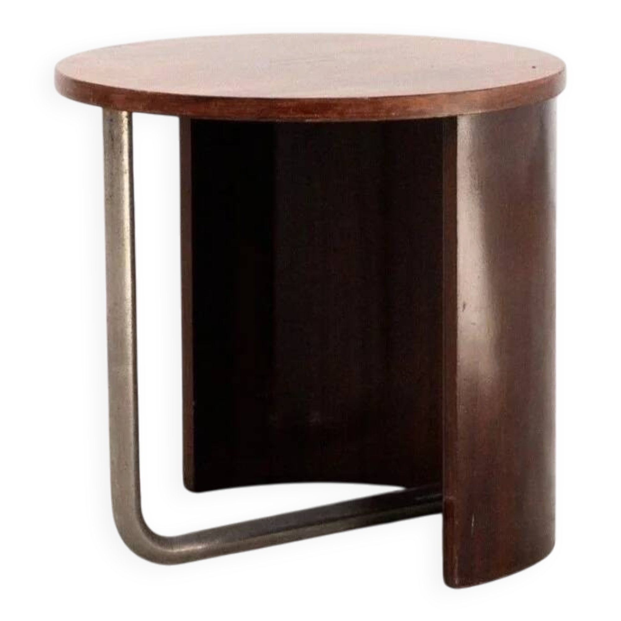 French Modernist Art Deco tubular steel side table, c. 1930s