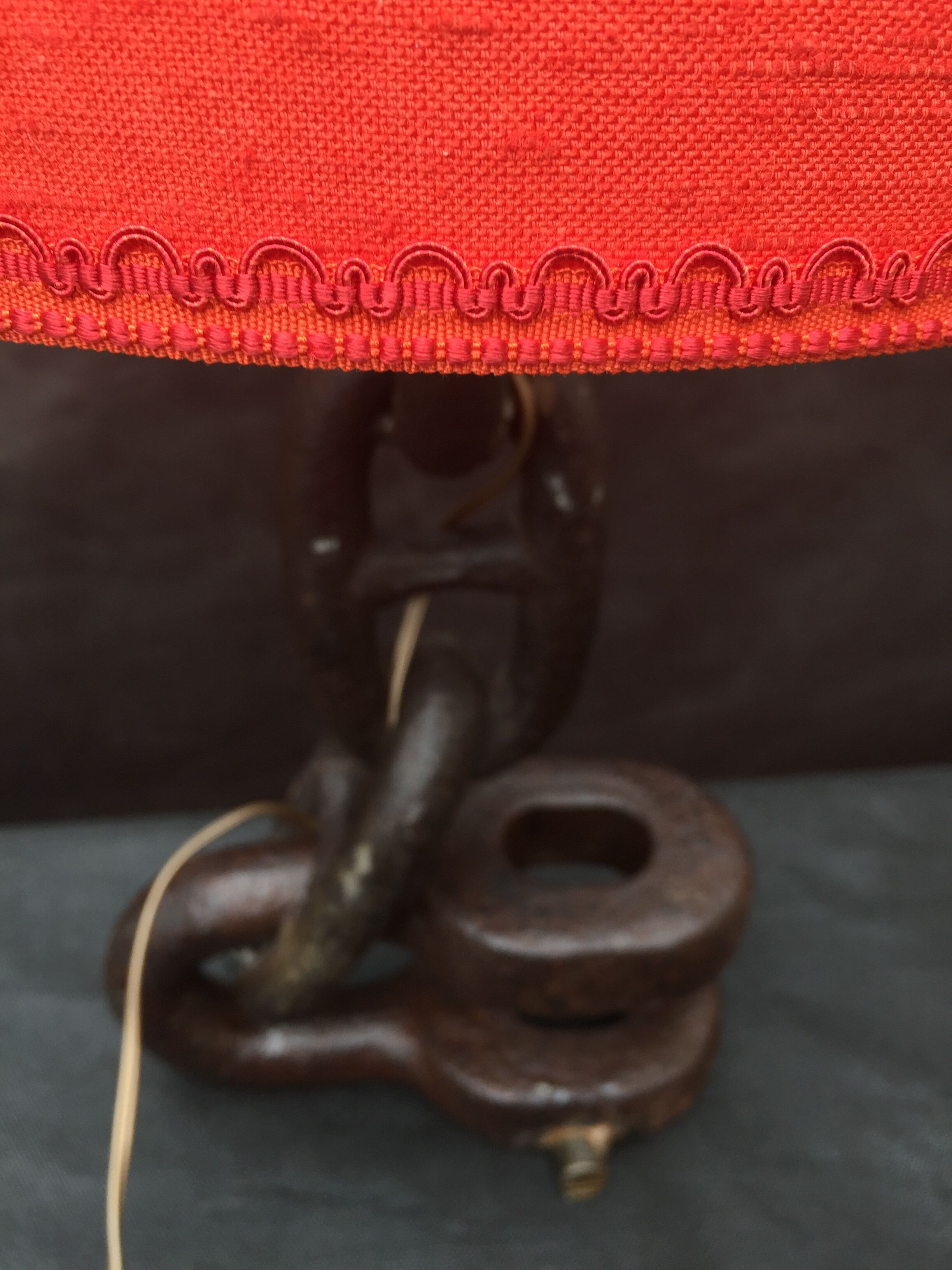 Vintage 1960s navy liner chain lamp red light