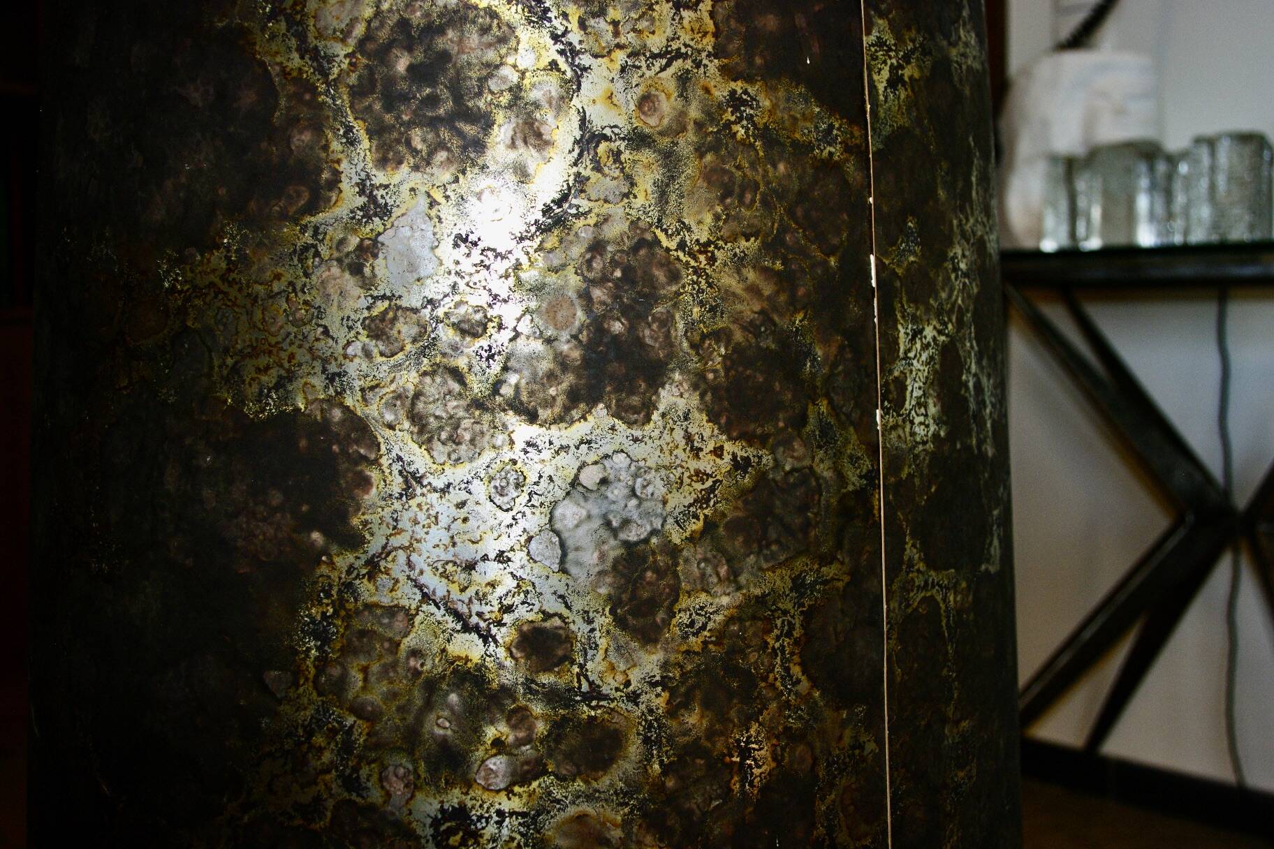 Vintage toupie floor lamp in ceramic from temde switzerland 1960