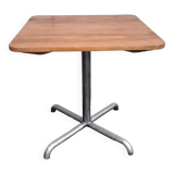 Table de bistrot carrée pieds en métal