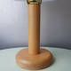 Vintage wooden table lamp with glass lampshade, 80s