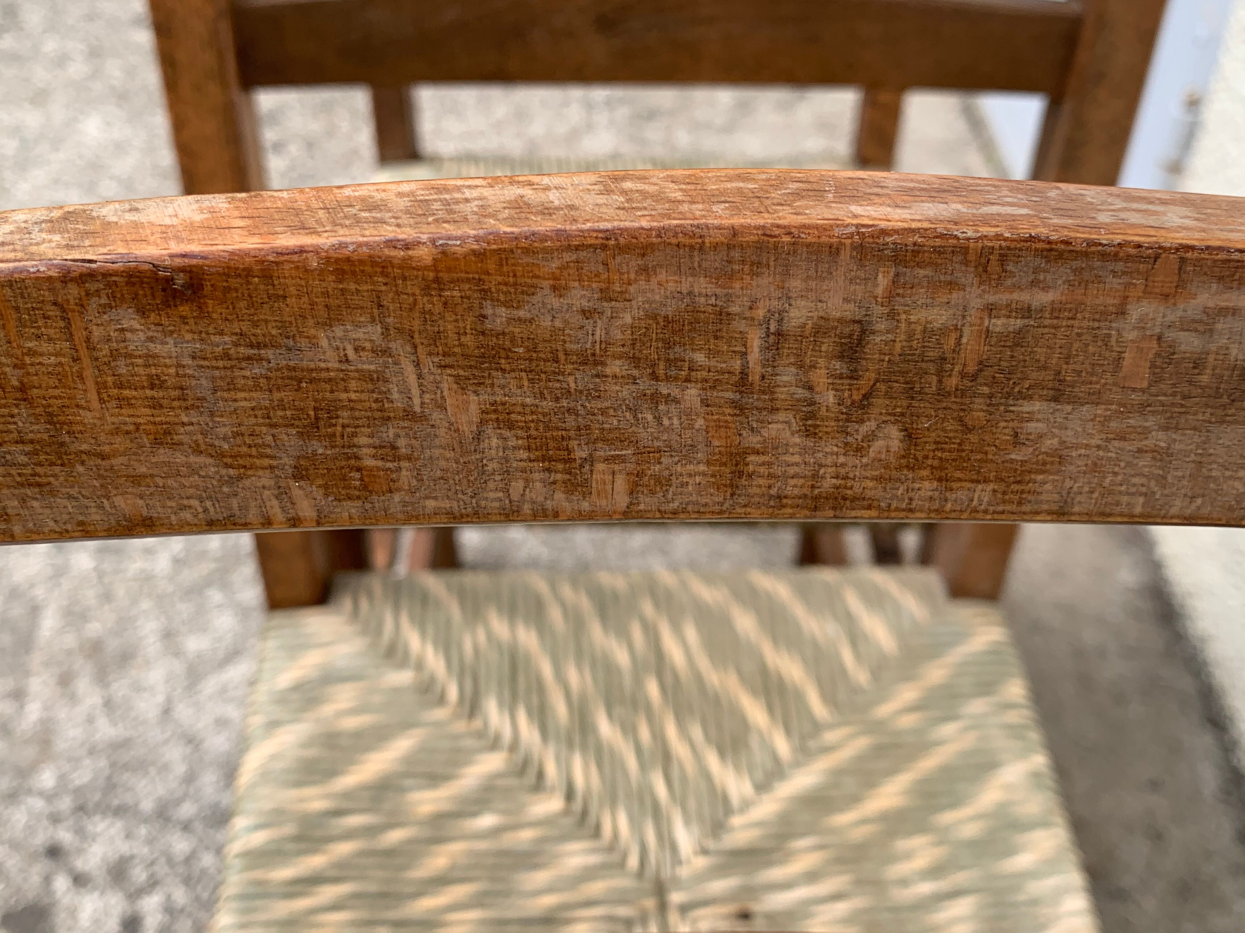 Two-tone straw chairs 1950