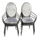 6 black and grey velvet medallion dining chairs with armrests