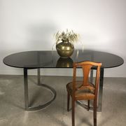 Oval table design hemicylindrical 70's in the taste of Paul Le Geard