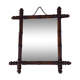 Wooden mirror frame imitation bamboo 49 x 42 cm