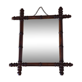 Wooden mirror frame imitation bamboo 49 x 42 cm