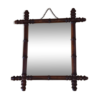 Wooden mirror frame imitation bamboo 49 x 42 cm