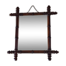 Miroir en bois cadre imitation bambou 49 x 42 cm