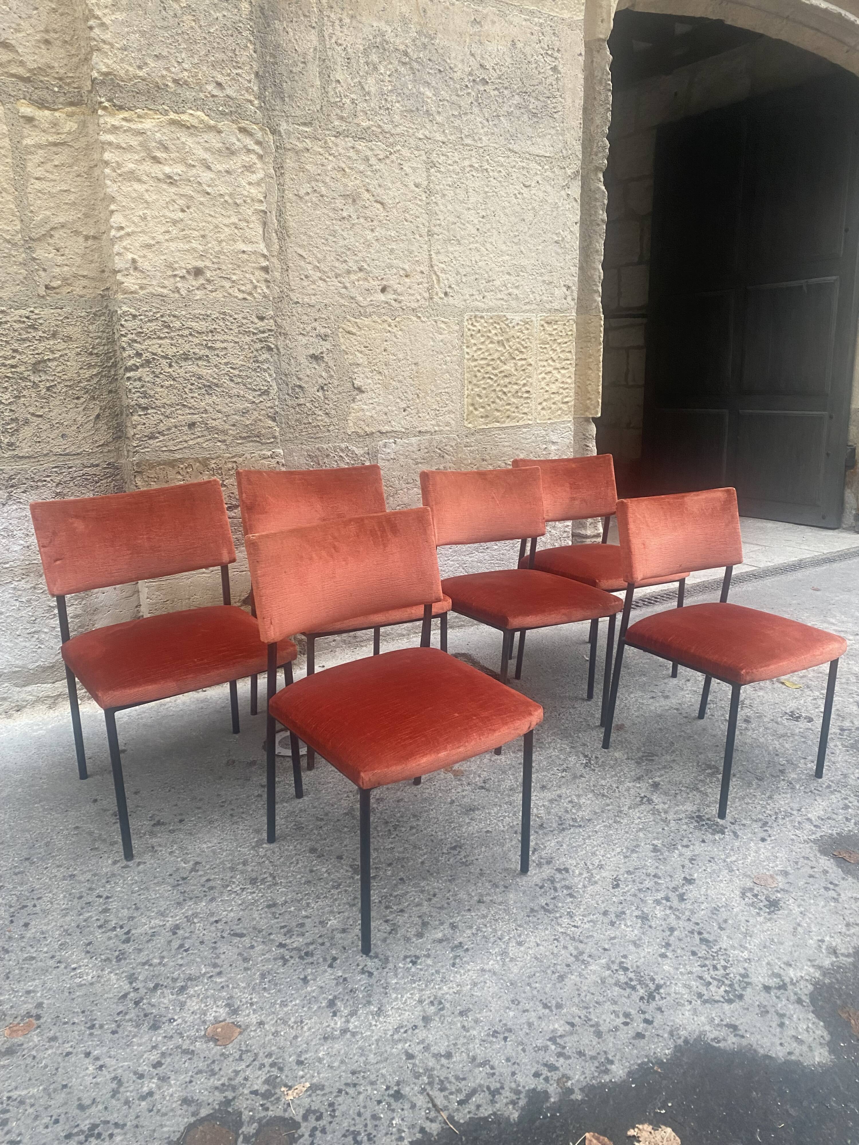 6 Chairs 764 by Joseph Andre Motte, Steiner Editions, 1950