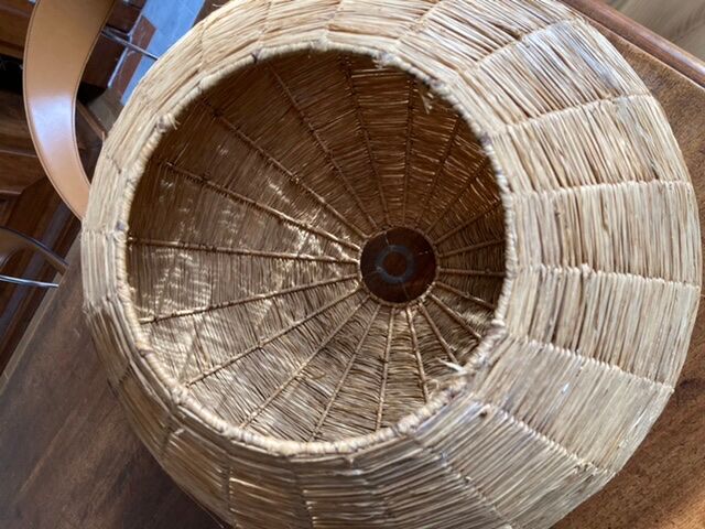 Large hanging in vintage raffia