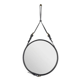 Miroir cuir Adnet GUBI noir D 70cm parfait état