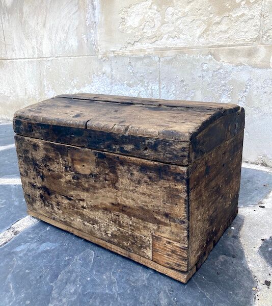 Old small wooden trunk