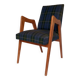 Fauteuil vintage en bois et tissu
