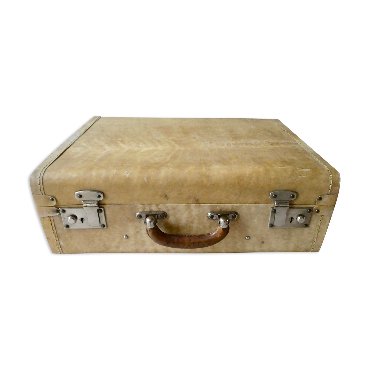 Suitcase covered with natural leather, 1950s