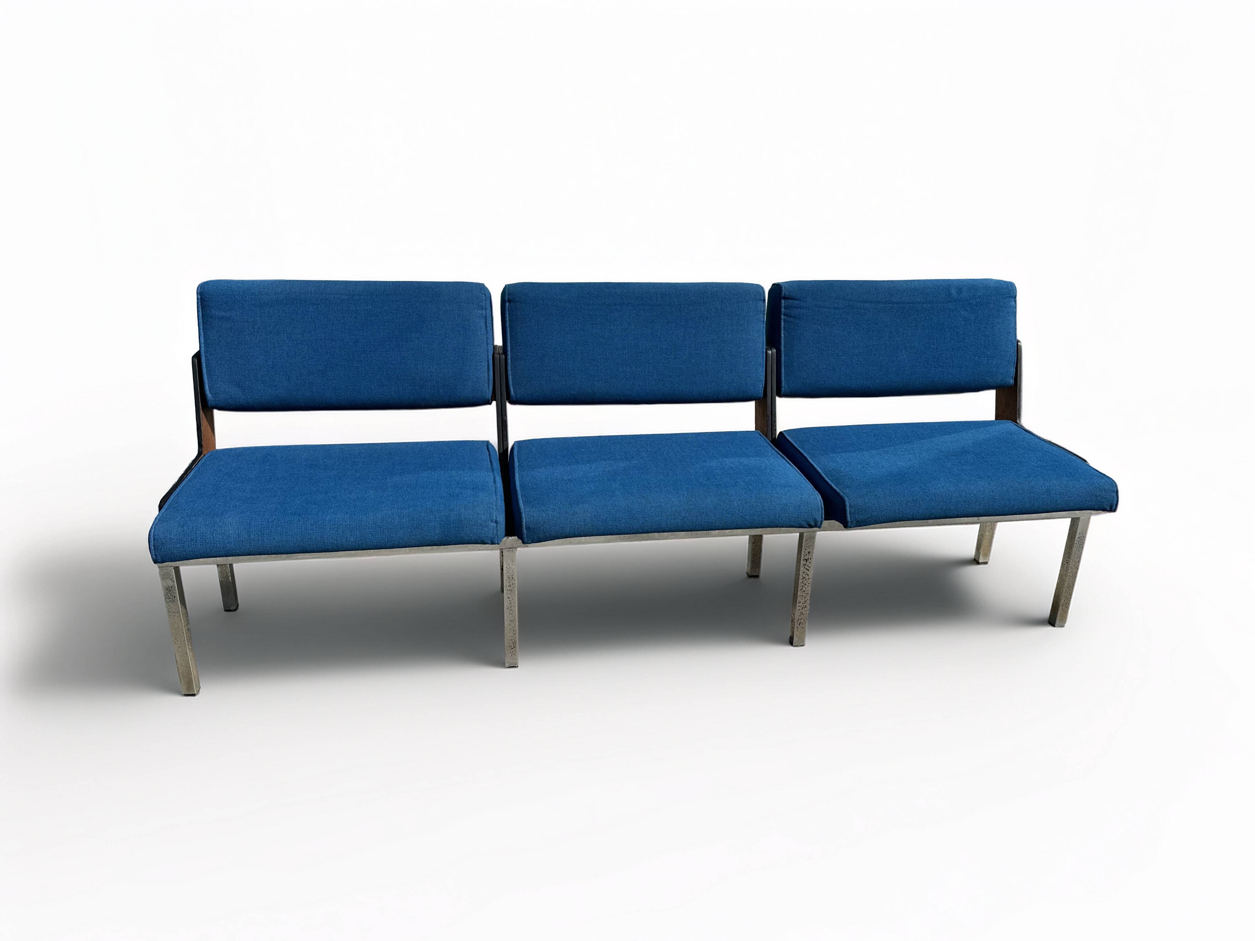 Banc vintage bleu des années 1960 par Roger Tallon