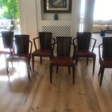 Suite de 6 fauteuils de salle à manger Pierre Chareau édition MCDE