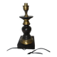 Large wood and brass table lamp stand on square base