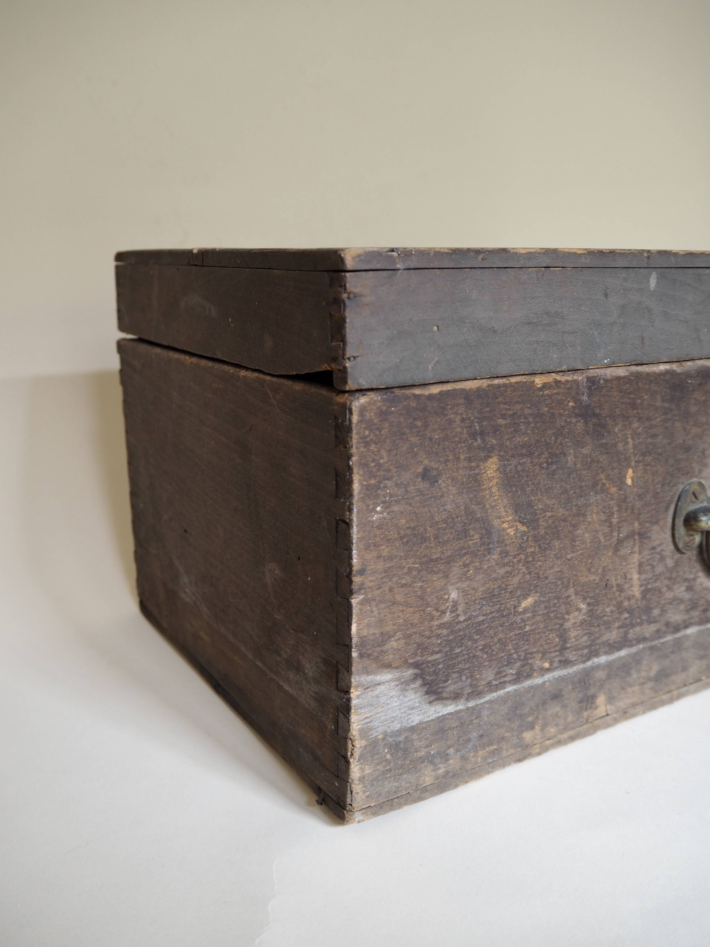 Old wooden workshop box from 1950