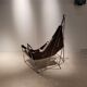 Vintage armchair and its ottoman model David by Odile Mir for Prisunic, 1972
