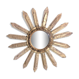 Witch bomb mirror 43 cm in convex gilded wood