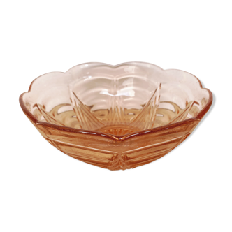 Small pink glass bowl