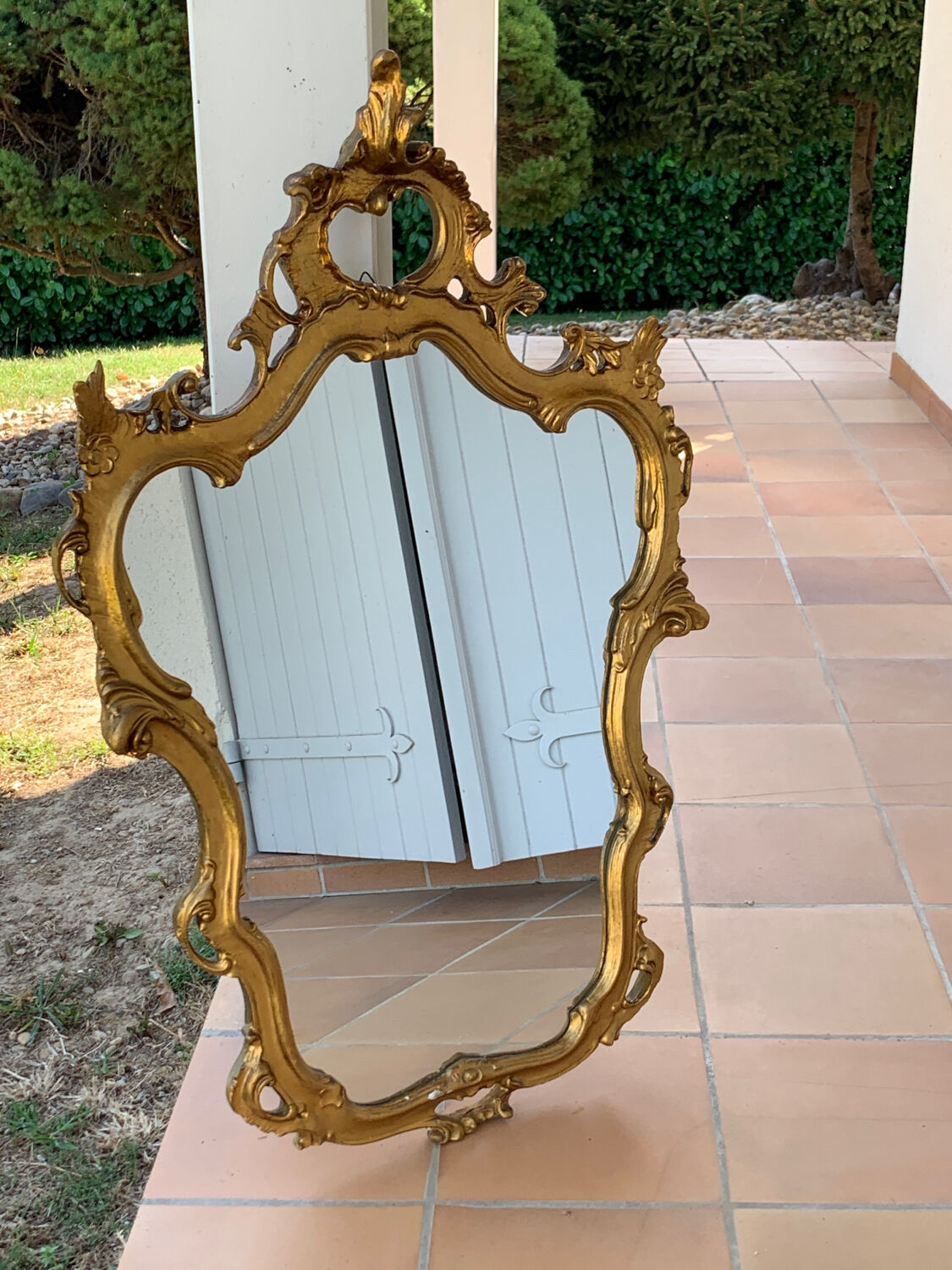 Large golden baroque style wall mirror