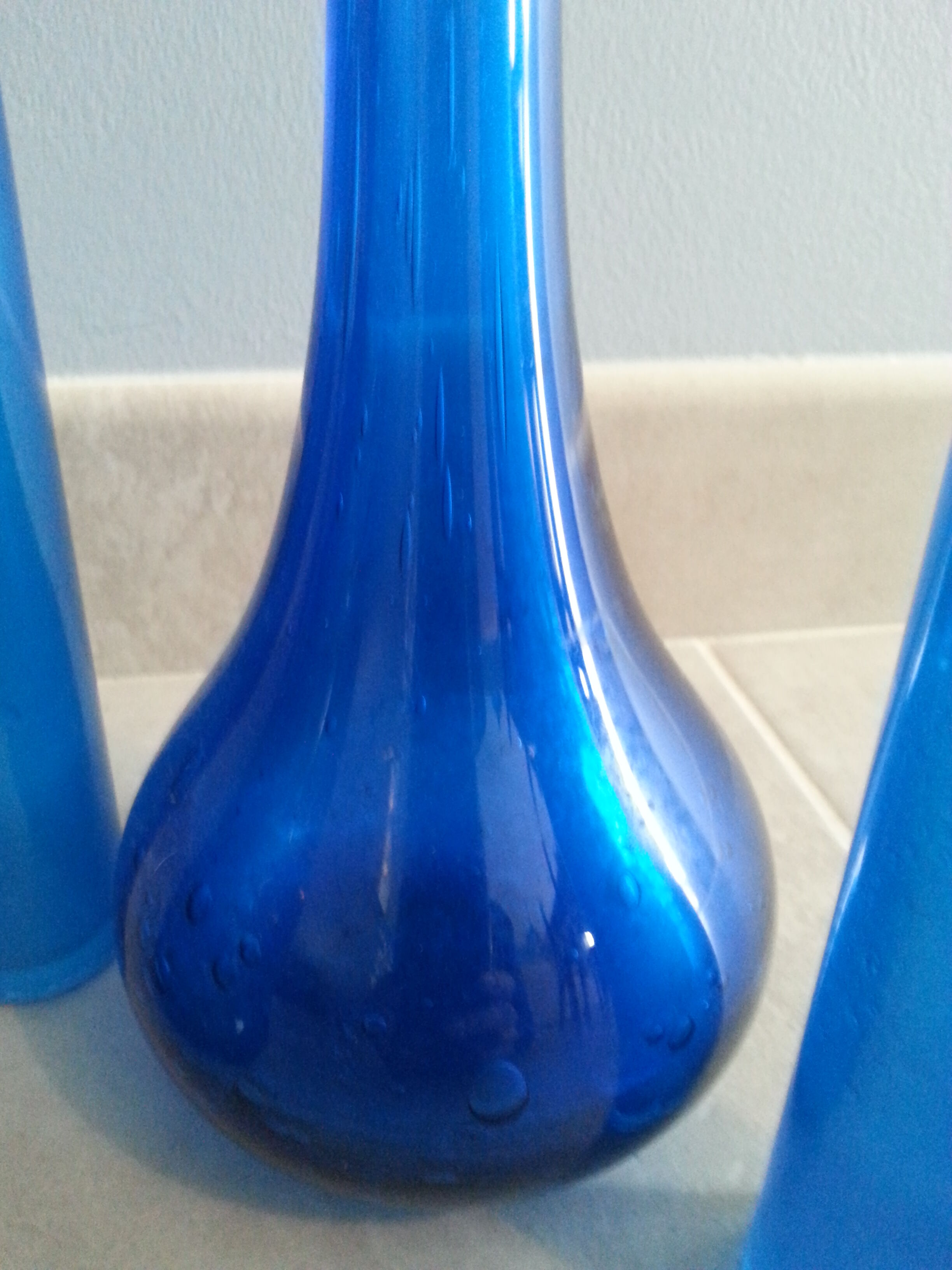 Ensemble blue vintage bouteille vase flacons