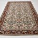 Kilim persan tons crème et bordeaux, motifs floraux élégants vintage