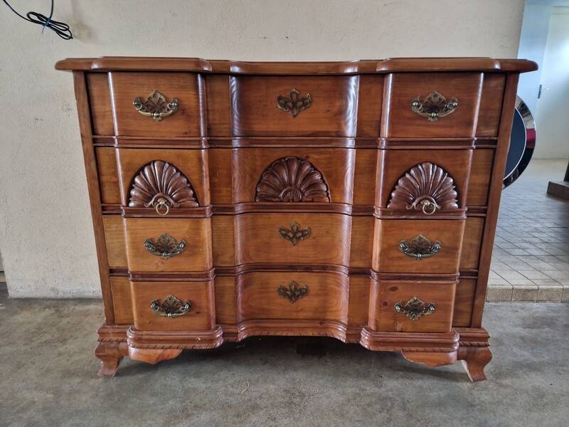 Double drop-leaf commode - Chippendale, Mahogany - Cherry wood
