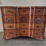 Double drop-leaf commode - Chippendale, Mahogany - Cherry wood