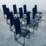 Postmodern architectural dining chairs, Italy, 1980s, set of 10