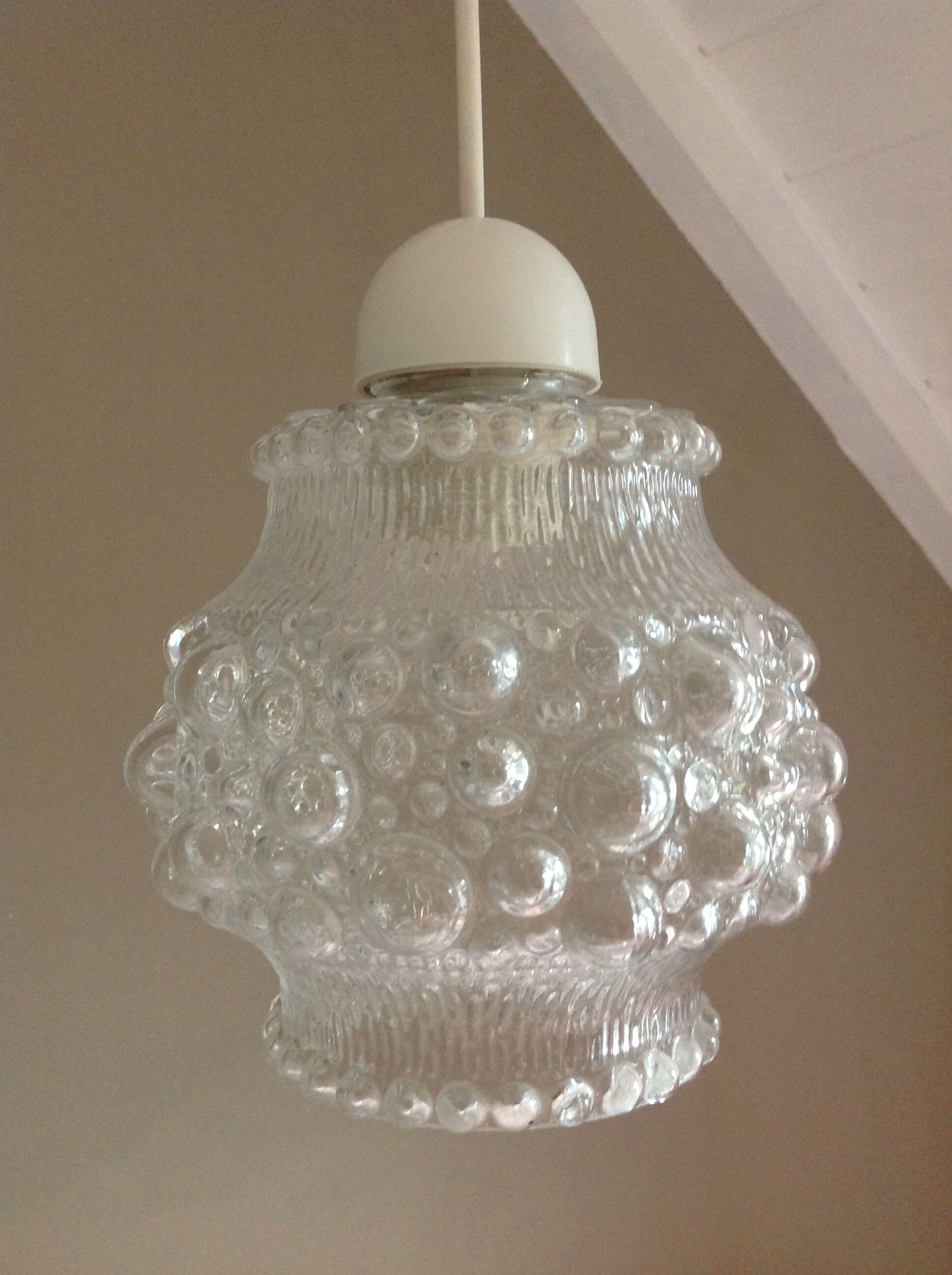 Bubbled glass hanging lamp 60/70