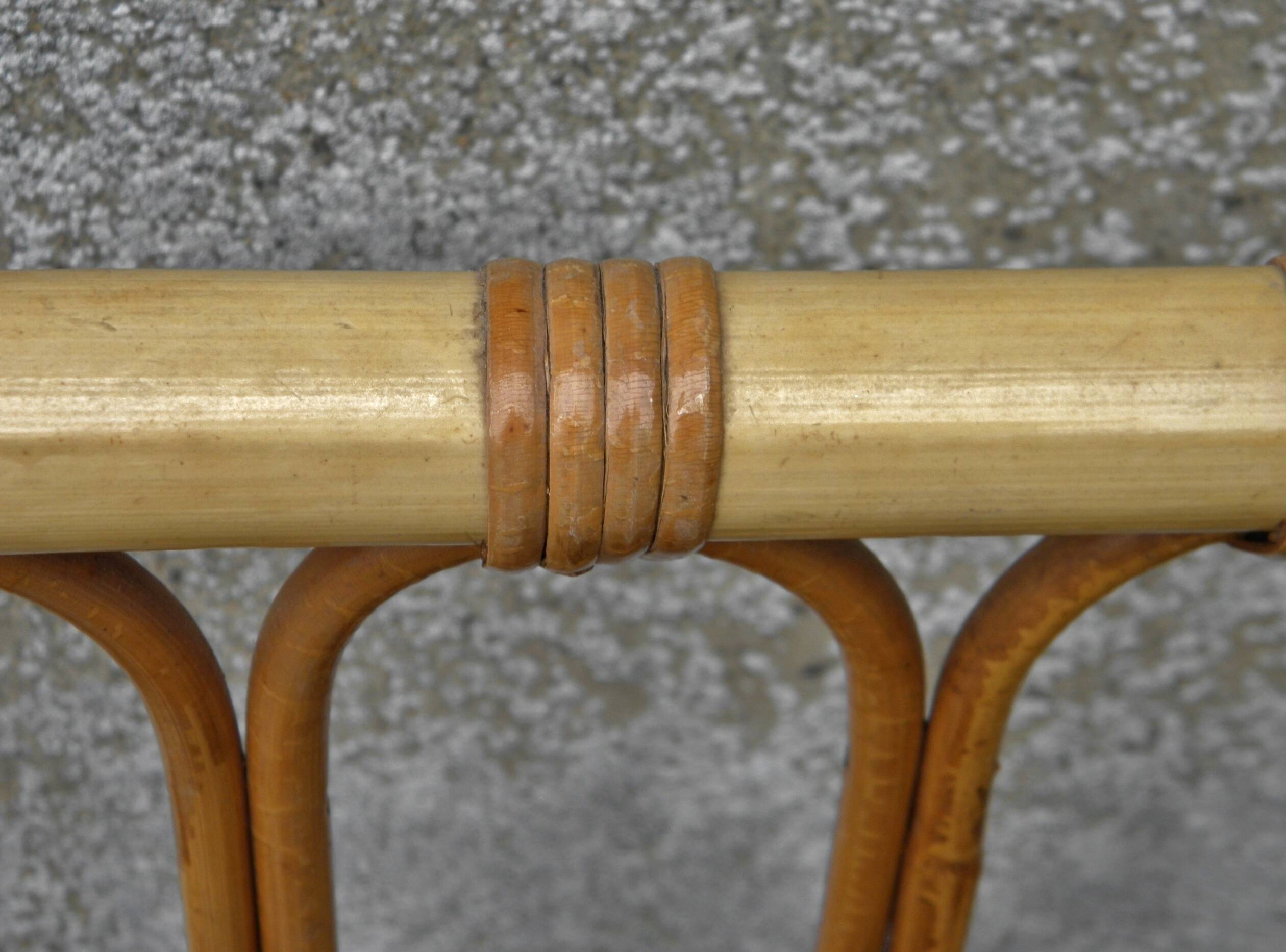 70s rattan telephone bench