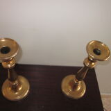 Pair of old bronze candlesticks