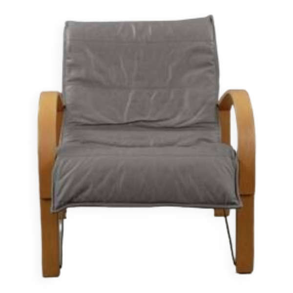 Fauteuil en Cuir par Tord Björklund pour Ikea, 1980s — Beyit