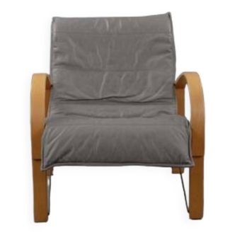 Fauteuil en Cuir par Tord Björklund pour Ikea, 1980s