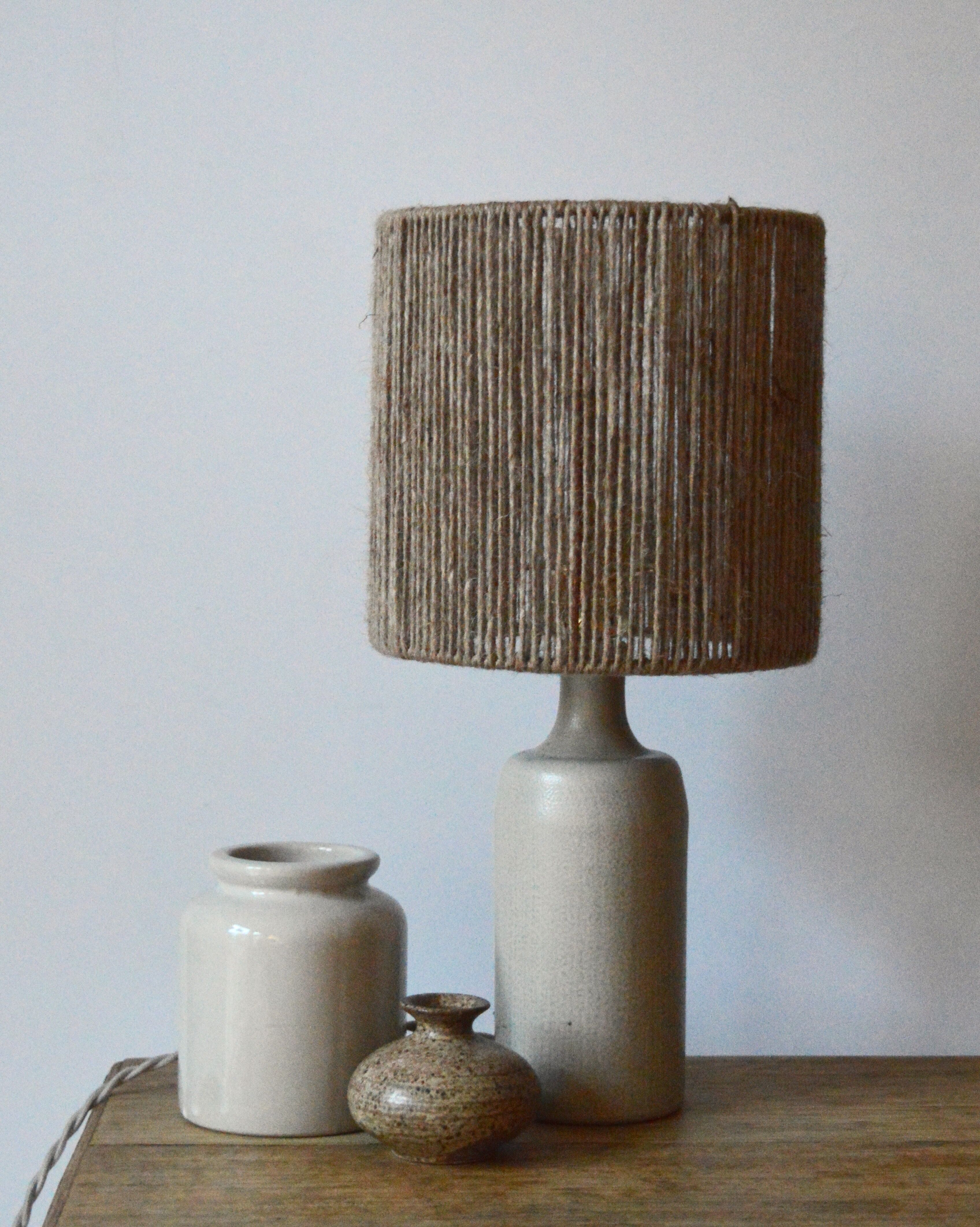 Rope and sandstone lamp