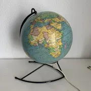 Vintage 1960 globe terrestrial world map Girard Barrère glass - 36 cm