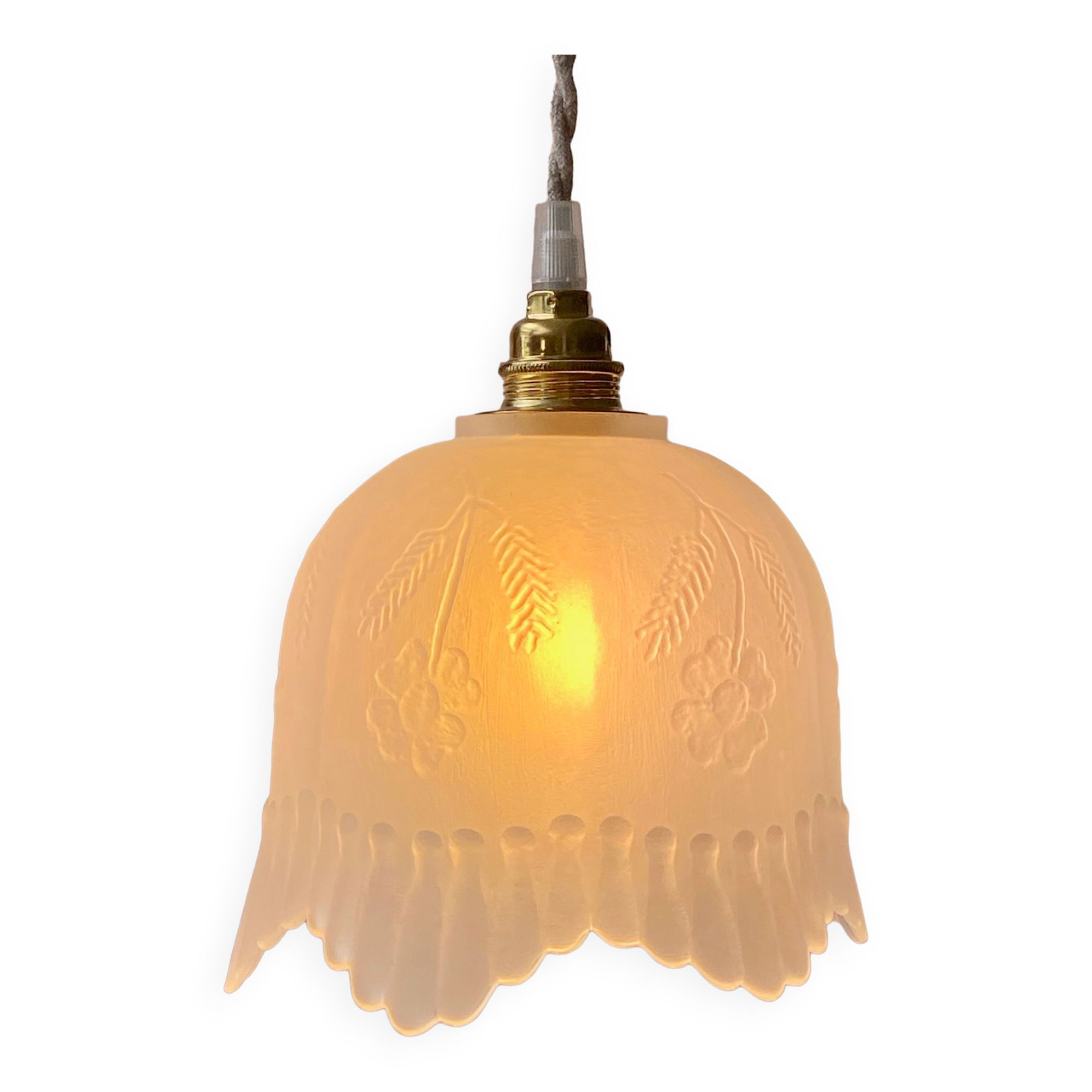 Pendant in etched opaque glass