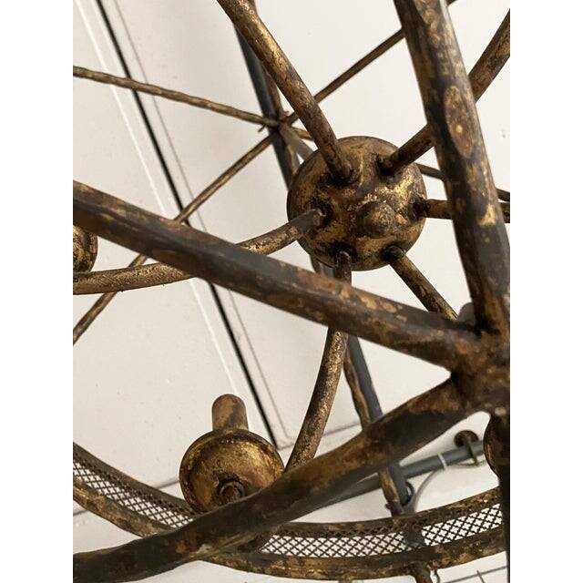 Contemporary Gold-Leaf and Clay Sphere Chandelier