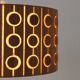 Pine Pendant Lamp – Cylindrical with Circle Pattern, Scandinavia – 1960s/1970s