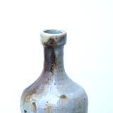 Vase bouteille en grès décor abstrait années 70