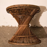 60s diabolo rotin and wicker stool