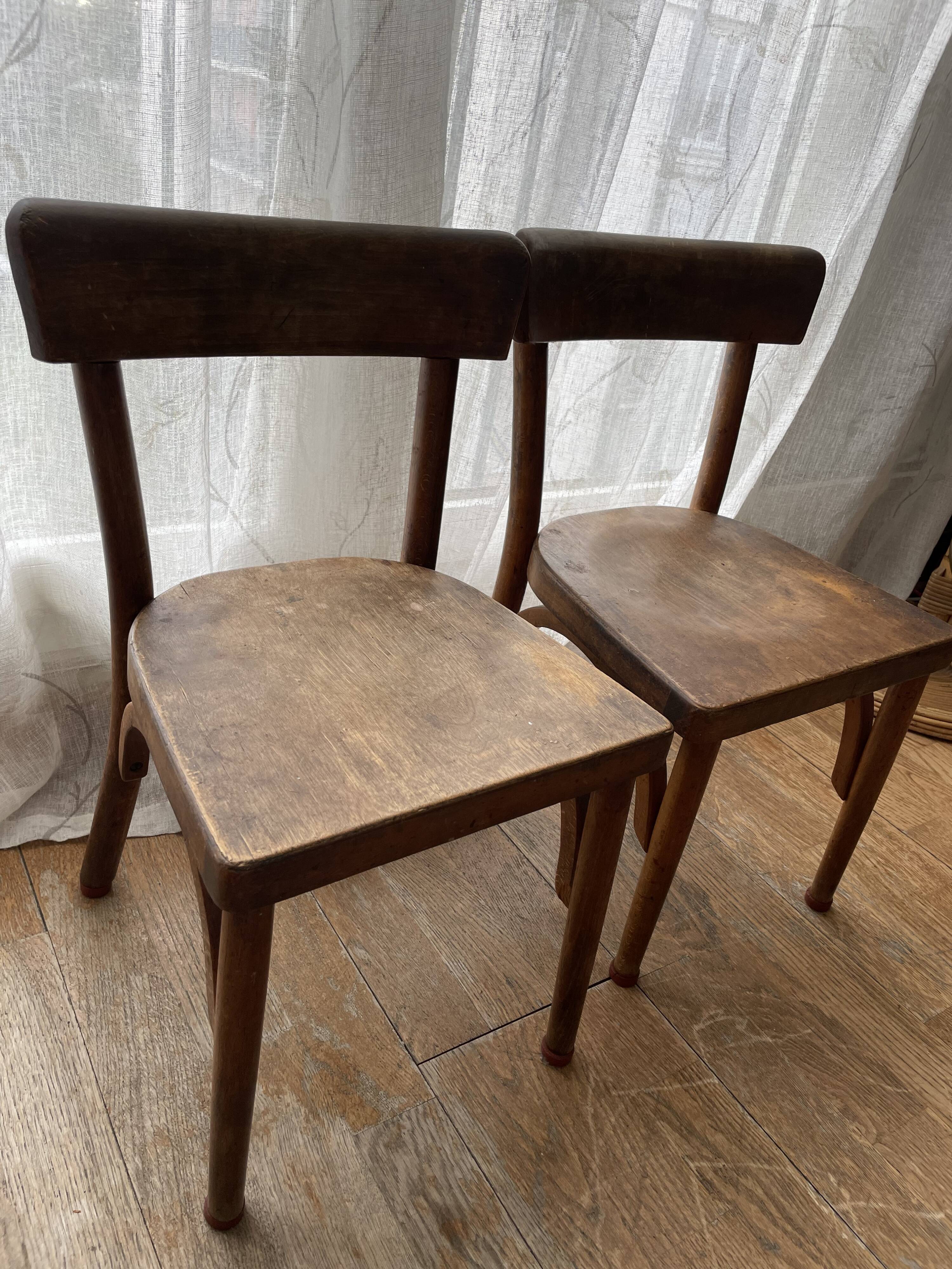 Duo of children's bistro chairs