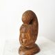 Hand Carved African Ebony Woman Bust: Vintage Tribal Sculpture