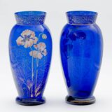 Blue Art Nouveau vases