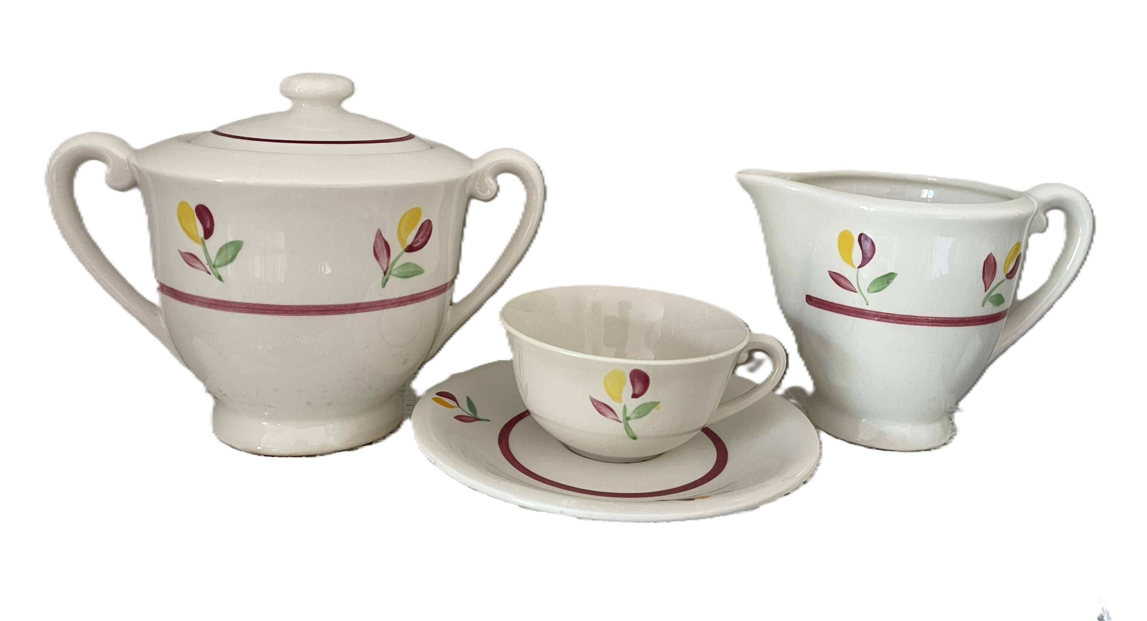 Antique earthenware coffee service from GIEN