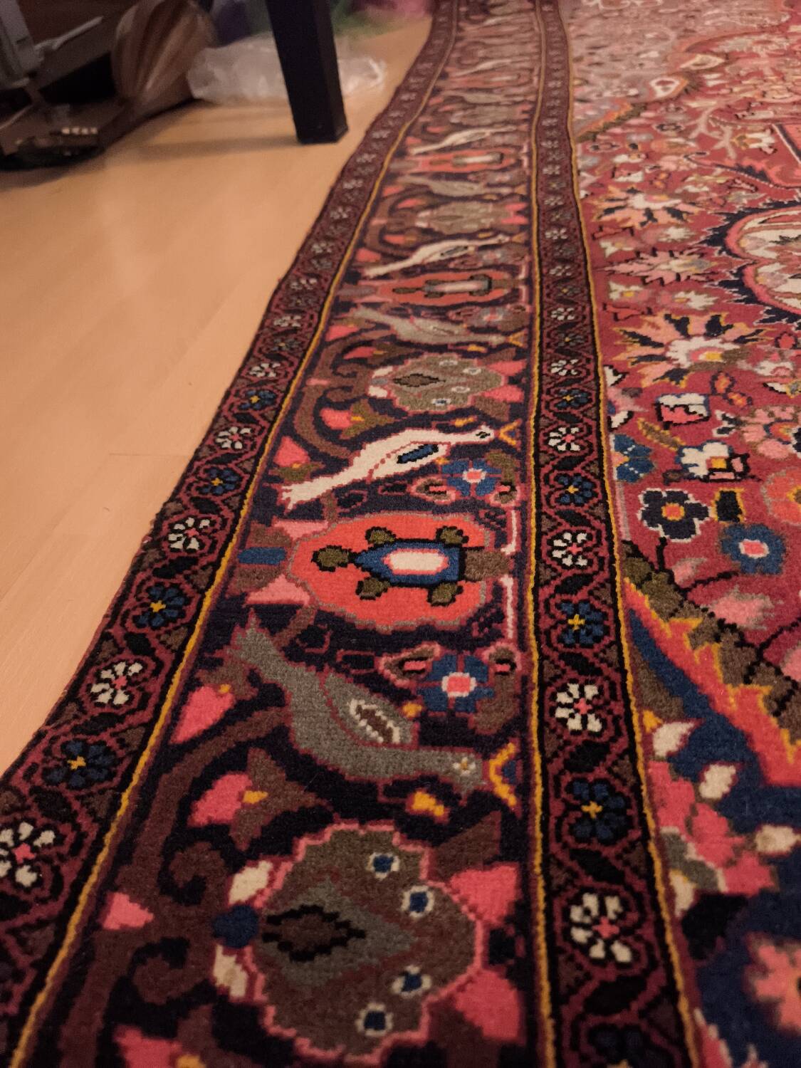 Hand-knotted Bakhtiari Persian carpet from Iran.