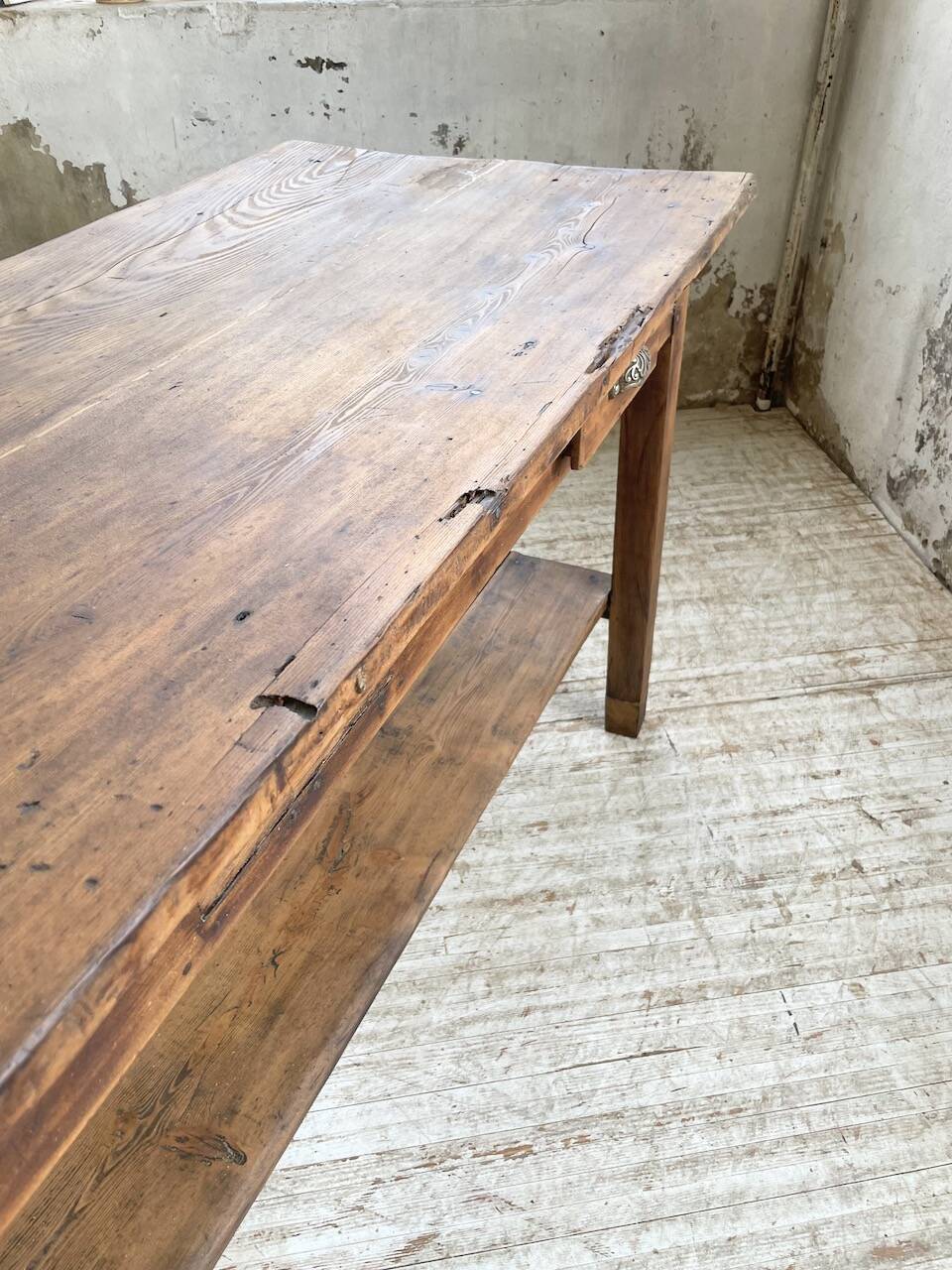 Drapery console table in pine